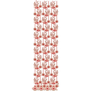 Structured Floral Vine Grid All-Over Jaal Embroidery Design with Scalloped Border