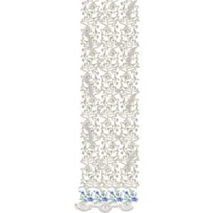 Intricate Abstract Vine All-Over Jaal Embroidery Design with Decorative Scalloped Border