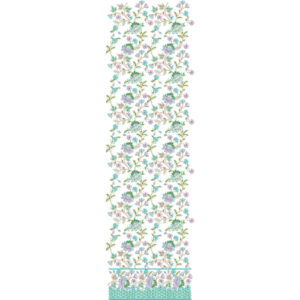 Pastel Floral Vine All-Over Jaal Embroidery Design with Geometric Base Border