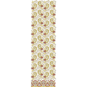 Classic Paisley Floral All-Over Jaal Embroidery Design with Ornamental Border