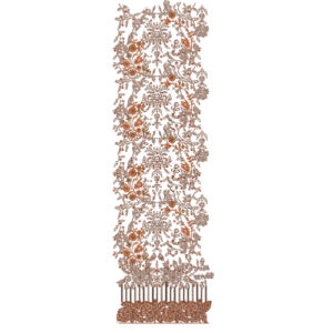 Intricate Ornamental Floral All-Over Jaal Embroidery Design with Layered Base Border