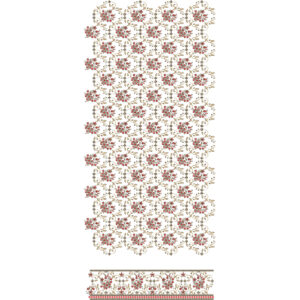 Ornamental Floral Trellis All-Over Jaal Embroidery Design with Coordinated Border