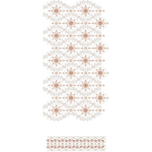 Ornamental Diamond Medallion All-Over Jaal Embroidery Design with Coordinated Border