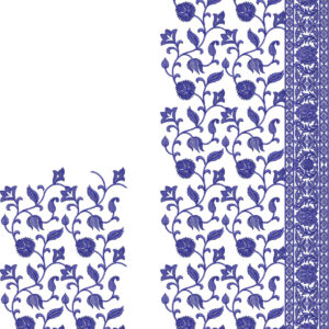 Elegant Floral Vine Saree Embroidery Design with Classic Mughal-Inspired Border