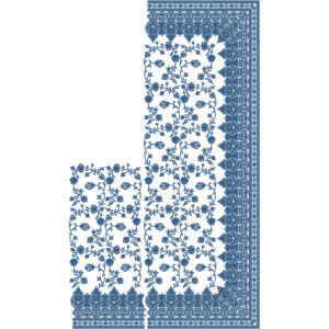 Intricate Floral Vine Saree Embroidery Design with Dense Ornamental Border and Classic Ethnic Detailing