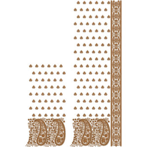 Traditional Paisley and Buti Saree Embroidery Design with Ornamental Floral Border