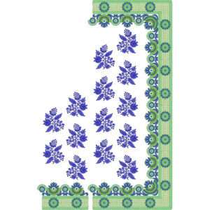 Stylish Floral Buti Saree Embroidery Design with Decorative Multilayered Border