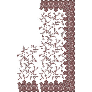 Rich Floral Vine Saree Embroidery Design with Heavy Ornamental Lace-Style Border