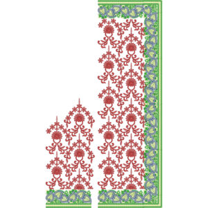 Decorative Floral Jaal Saree Embroidery Design with Multicolor Paisley Border