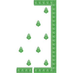 Minimal Buti Saree Embroidery Design with Classic Ornamental Border and Traditional Motifs