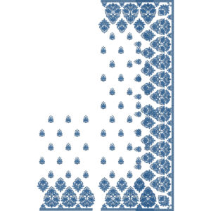 Elegant Floral Buti Saree Embroidery Design with Dense Ornamental Border and Layered Detailing