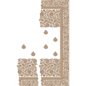 Rich Floral Jaal Saree Embroidery Design with Heavy Ornamental Border and Classic Buti Layout