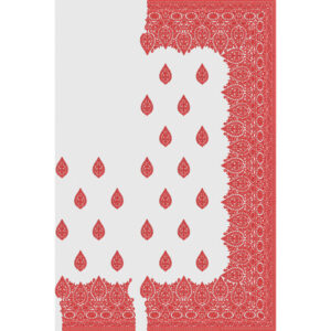 Classic Paisley Buti Saree Embroidery Design with Heavy Ornamental Border and Dense Detailing