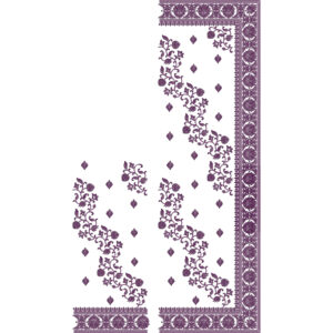 Elegant Floral Vine Saree Embroidery Design with Classic Ornamental Border and Buti Detailing