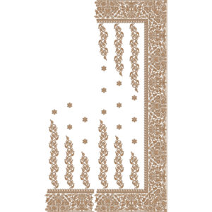 Elegant Floral Vine Panel Saree Embroidery Design with Rich Ornamental Border