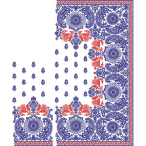 Royal Paisley Floral Saree Embroidery Design with Multicolor Ornamental Border and Buti Layout