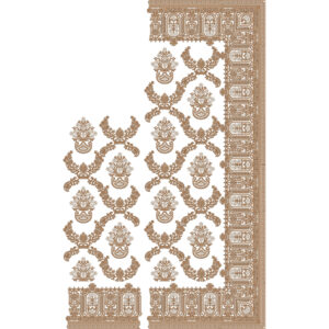 Royal Mughal Floral Jaal Saree Embroidery Design with Grand Ornamental Border