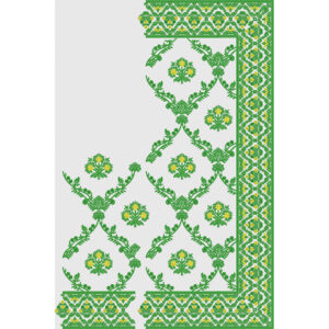 Elegant Floral Vine Panel Saree Embroidery Design with Multicolor Ornamental Border