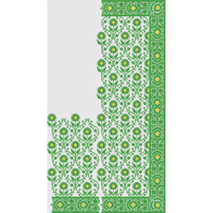 All-Over Floral Vine Saree Embroidery Design with Intricate Ornamental Border