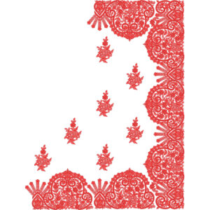 Luxury Floral Scroll Saree Embroidery Design with Heavy Ornamental Border and Buti Accents