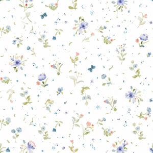 Delicate Pastel Wildflower Seamless Pattern with Tiny Botanical Sprigs
