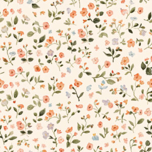 Delicate Wildflower Meadow Seamless Pattern with Soft Botanical Sprigs
