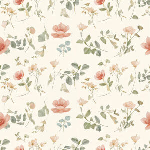 Delicate Watercolor Wildflower Botanical Seamless Pattern Design