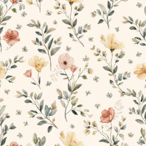 Soft Pastel Wildflower Botanical Seamless Pattern Design