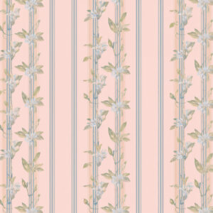 Vintage Blue Floral Botanical Stripe Seamless Pattern Design