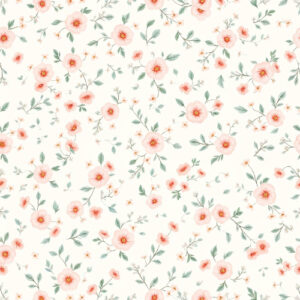 Delicate Peach Blossom Ditsy Floral Seamless Pattern Design