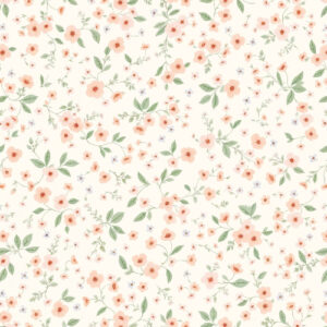 Soft Peach Wildflower Botanical Seamless Pattern Design