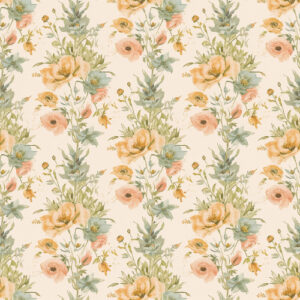 Vintage Wildflower Botanical Garden Seamless Pattern Design