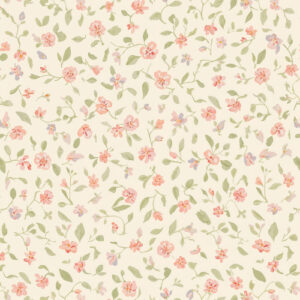 Delicate Peach Wildflower Botanical Seamless Pattern Design