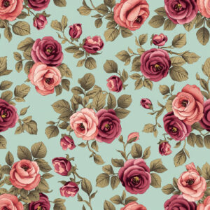 Vintage Rose Bouquet Botanical Seamless Pattern Design