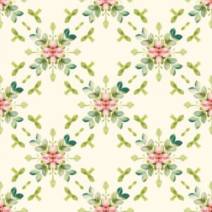 Hummingbird Floral Medallion Botanical Seamless Pattern Design