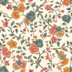 Vintage Floral Branch Botanical Seamless Pattern Design