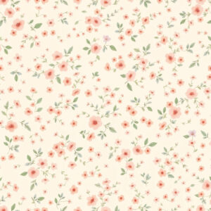 Delicate Peach Wildflower Ditsy Floral Seamless Pattern Design