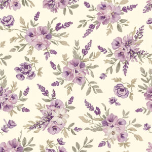 Lavender Floral Bouquet Botanical Seamless Pattern Design