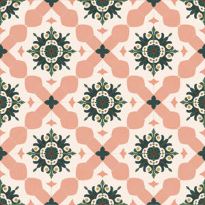Vintage Ornamental Floral Tile Seamless Pattern Design