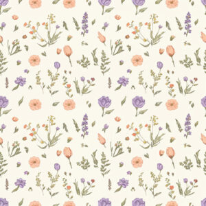 Pastel Wildflower Meadow Botanical Seamless Pattern Design