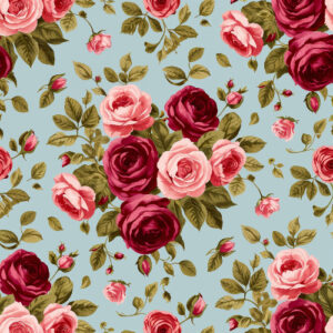 Romantic Red and Pink Rose Floral Seamless Pattern Design