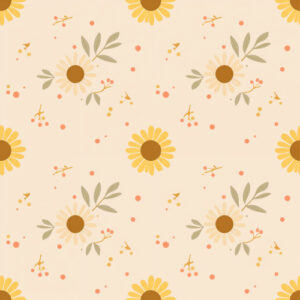 Cute Daisy Floral Minimal Seamless Pattern Design