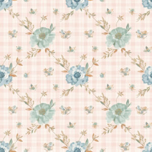 Vintage Floral Bouquet Plaid Seamless Pattern Design