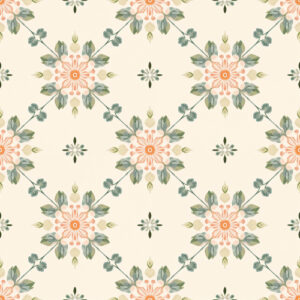 Ornamental Floral Medallion Diamond Seamless Pattern Design