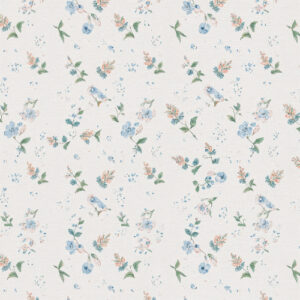 Delicate Blue Bird and Wildflower Botanical Seamless Pattern Design