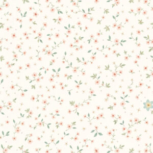 Delicate Peach Ditsy Wildflower Seamless Pattern Design