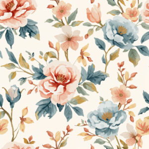 Elegant Vintage Peony Garden Floral Seamless Pattern Design