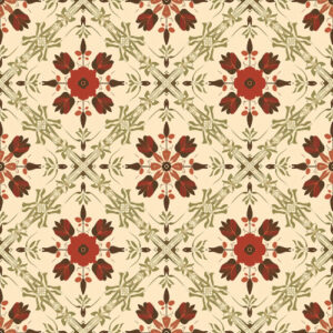 Vintage Geometric Floral Motif Seamless Pattern Design