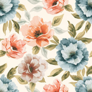 Elegant Watercolor Peony Floral Seamless Pattern Design