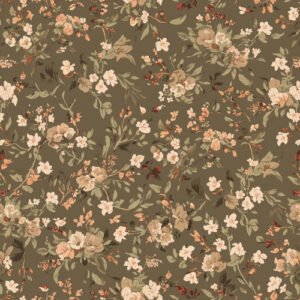 Vintage Earth Tone Wildflower Seamless Pattern with Rustic Botanical Branches